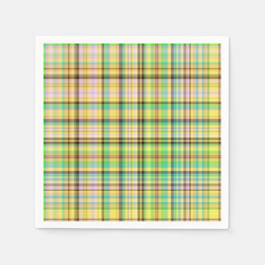 Serviette En Papier Pastels au chocolat Plaid NAPKINS 23 PAPIERS (Devant)