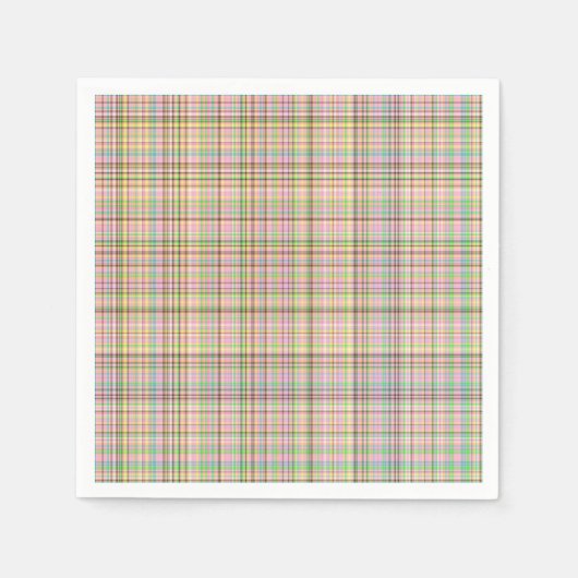 Serviette En Papier Pastels au chocolat Plaid NAPKINS 8 PAPIERS (Devant)
