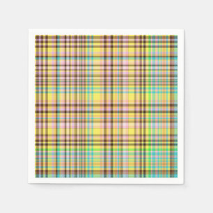 Serviette En Papier Pastels Chocolat Plaid 2 PAPIERS NAPKINS