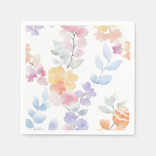Serviette En Papier Pastels floraux doux (Devant)