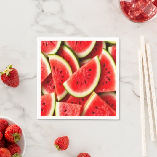 Serviette En Papier Pastèque (En situation)