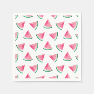 Serviette En Papier pastèque aquarelle. Enfants motif. Berge rose
