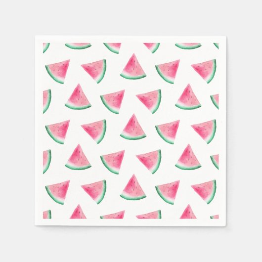 Serviette En Papier pastèque aquarelle. Enfants motif. Berge rose (Devant)