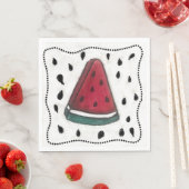 Serviette En Papier Pastèque Aquarelle Papier Napkin Déjeuner (En situation)