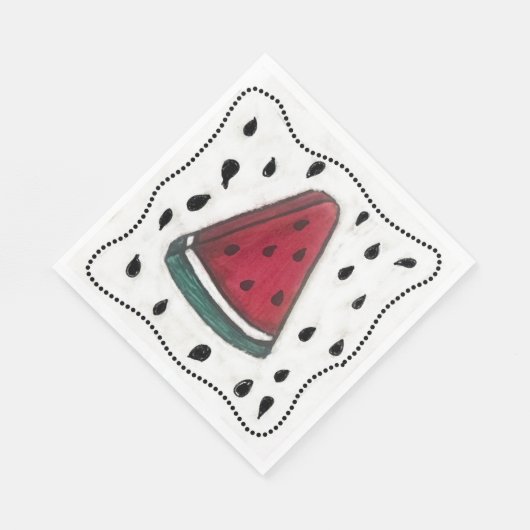 Serviette En Papier Pastèque Aquarelle Papier Napkin Déjeuner (Coin)