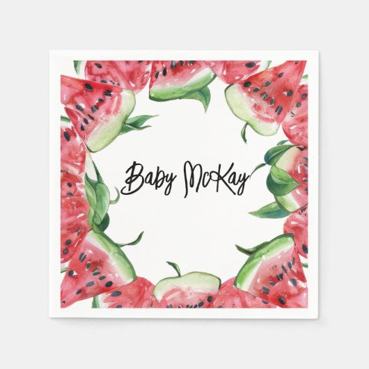 Serviette En Papier Pastèque bébé fille douche serviettes (Devant)