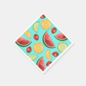 Serviette En Papier Pastèque Lime Fraise Fruits Motif Été (Coin)
