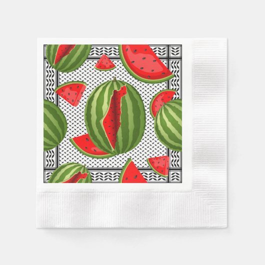 Serviette En Papier Pastèque Palestine - Slice (Devant)