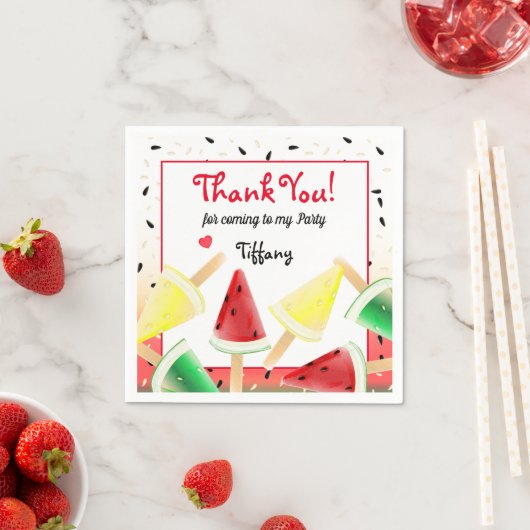 Serviette En Papier Pastèque Popsicle de Fruit de citron | MERCI (En situation)