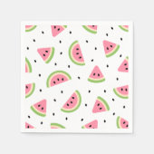 Serviette En Papier Pastèque rose, Graines de pastèque, Motif d'été (Devant)