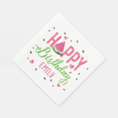 Serviette En Papier Pastèque rose mignonne, Fruit d'été Anniversaire (Coin)