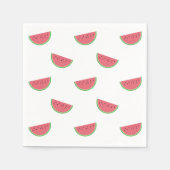 Serviette En Papier Pastèque Tranches Motif mignonne Été Rose Blanc (Devant)