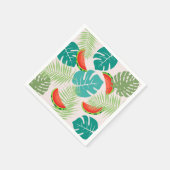 Serviette En Papier Pastèques et Feuilles tropicaux (Coin)