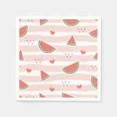 Serviette En Papier Pastèques rouges, Coeurs, Grandes Pâtes, Motif d'é (Devant)