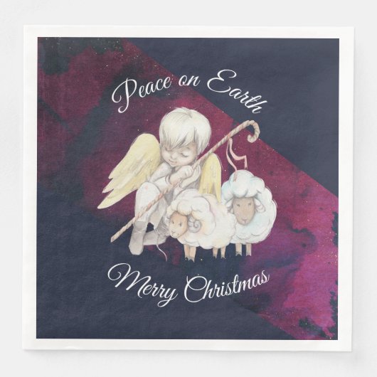 Serviette En Papier Pastoral Paix sur Terre Pastorale Pasteur Joyeux N (Devant)
