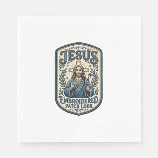 Serviette En Papier Patch brodé Jésus Regardez Patch brodé Jésus (Devant)