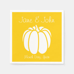 Serviette En Papier Patch citrouille dans les serviettes jaunes