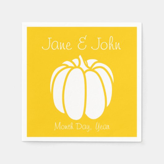 Serviette En Papier Patch citrouille dans les serviettes jaunes (Devant)
