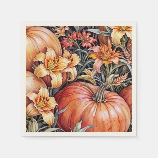 Serviette En Papier Patch citrouille et Floormat Daylilies (Devant)