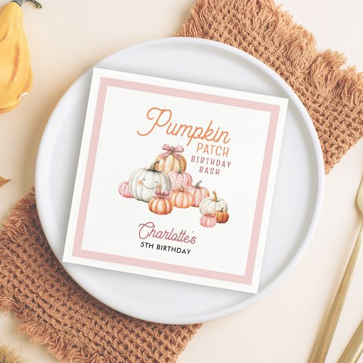 Serviette En Papier Patch de citrouilles pour filles Anniversaire