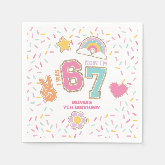 Serviette En Papier Patch Préparatoire J'avais SIX ans maintenant j'ai (Devant)