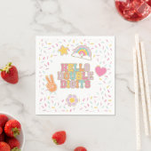 Serviette En Papier Patch Preppy Bonjour Double Chiffres 10e Anniversa (En situation)