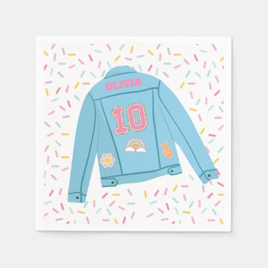 Serviette En Papier Patch Preppy Jean Jacket 10e anniversaire (Devant)