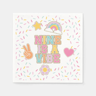Serviette En Papier Patch Preppy Nine est un Vibe 9e anniversaire