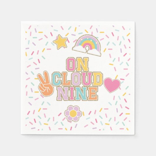 Serviette En Papier Patch Preppy On Cloud Nine 9e Anniversaire (Devant)