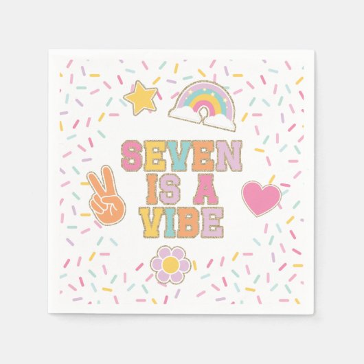 Serviette En Papier Patch Preppy Seven est un Anniversaire Vibe (Devant)