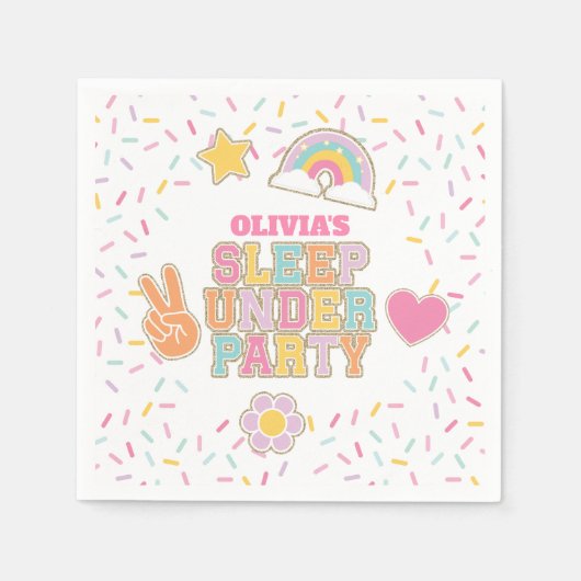 Serviette En Papier Patch Preppy Sleep sous Anniversaire (Devant)