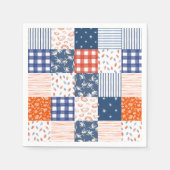 Serviette En Papier Patchwork 4 juillet bleu blanc rouge (Devant)