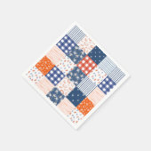 Serviette En Papier Patchwork 4 juillet bleu blanc rouge (Coin)