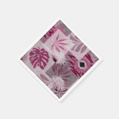 Serviette En Papier patchwork botanique tropical monochrome (Coin)