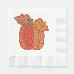 Serviette En Papier Patchwork Citrouille Thanksgiving Luncheon Napkin