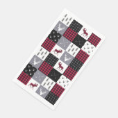 Serviette En Papier Patchwork de Buffalo Rustique Plaid Rouge Blanc No (Coin)