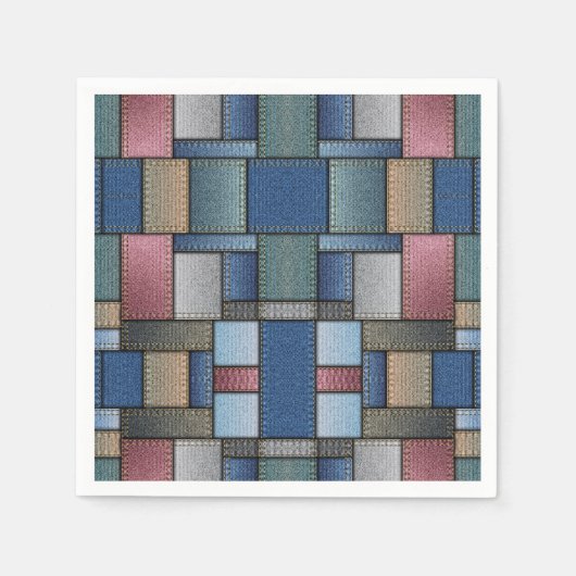 Serviette En Papier Patchwork Denim (Devant)