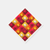 Serviette En Papier Patchwork Feuilles d'érable d'automne (Coin)