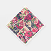 Serviette En Papier Patchwork floral chinois gras (Coin)