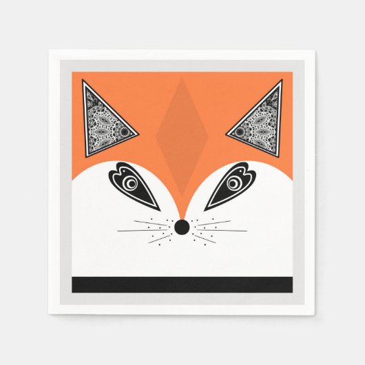 Serviette En Papier Patchwork Fox, applique Fox, Fox, enfants (Devant)