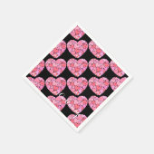 Serviette En Papier Patchwork Hearts Black Napkins (Coin)