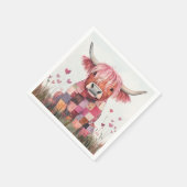 Serviette En Papier Patchwork Highland Cow Valentine (Coin)