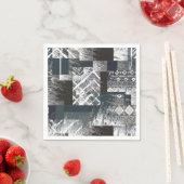 Serviette En Papier Patchwork monochrome abstrait (En situation)