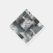 Serviette En Papier Patchwork monochrome abstrait (Coin)