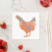 Serviette En Papier Patchwork Motif Picket ferme animal (En situation)