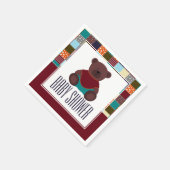 Serviette En Papier Patchwork Teddy Bear, Baby shower (Coin)