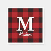 Serviette En Papier Pâte à bûcheron rouge de pays primitive (Devant)