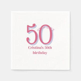 Serviette En Papier PÂTE À PASTEL ROSE 50 anniversaire anniversaire de