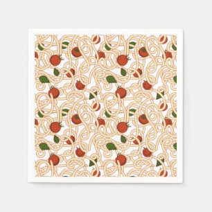 Serviette En Papier Pâtes de spaghetti Cuisine italienne avec tomate