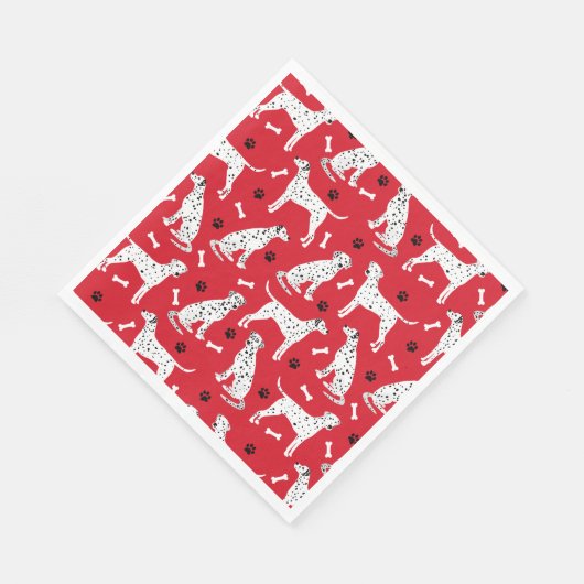 Serviette En Papier Pâtes et os dalmatiens (Coin)